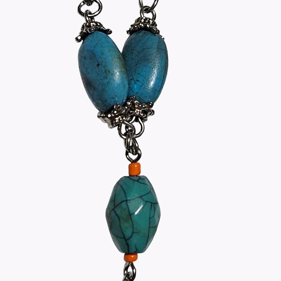 Vintage Native American Turquoise Sunbeam Concho Pendant Necklace Jewelry Women - Picture 4 of 8